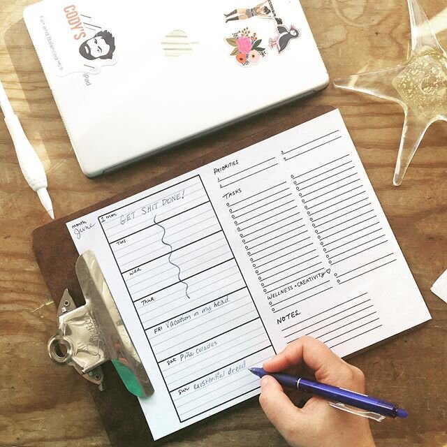 Wanted to try a new approach to planning so I made some sheets to try it out! When I think about my week as an illustrator/freelancer my day actually starts on Friday so I made a version for myself as well starting then and with equal space for weeke