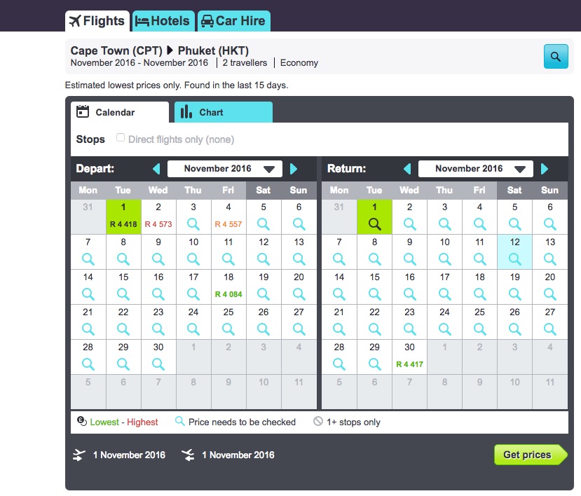 Search for the cheapest airfares of the month