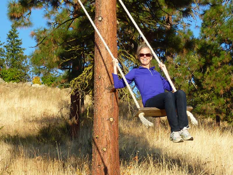 Sturdy swing to take in the view.