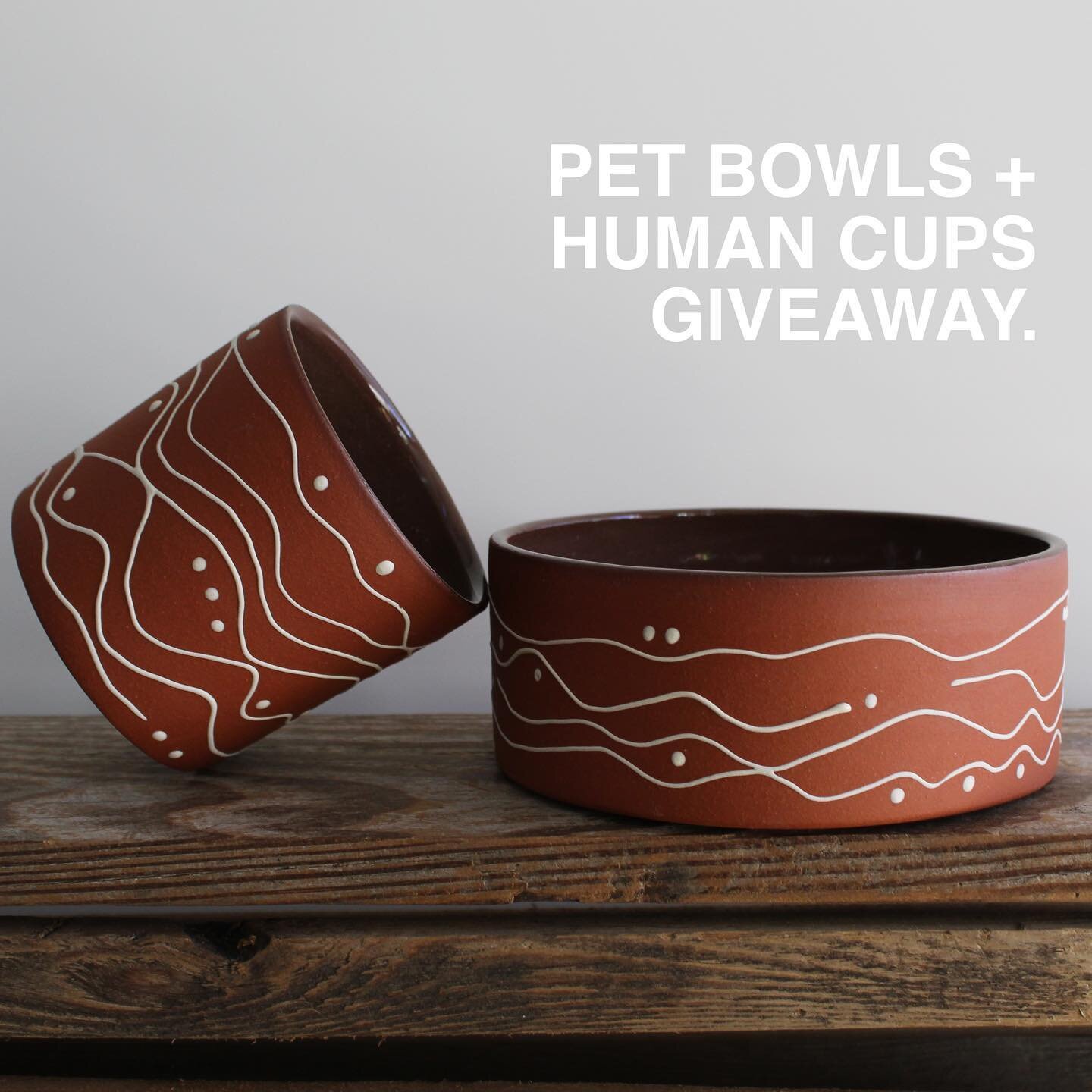 *GIVEAWAY!*
My human cup/pet bowl preorder opens Thursday 5/13, so I wanted to do a giveaway to celebrate! I will make the winner a custom set of two cups OR a single cup with a matching pet bowl. You will get to choose from all of the styles in my p