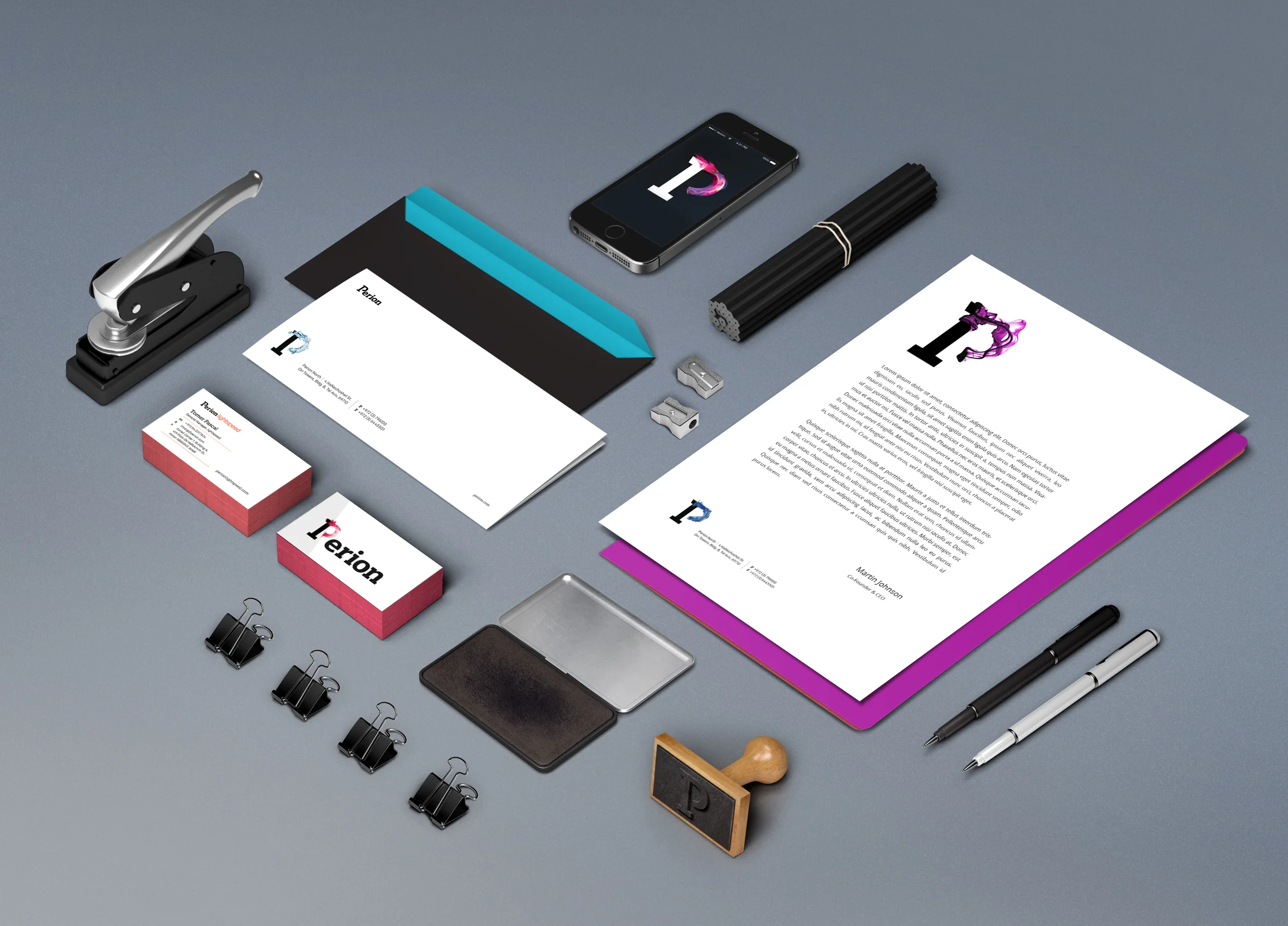 Perion branding identity stationary