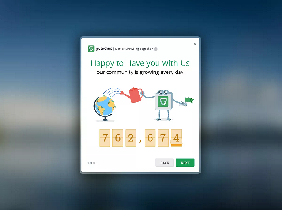 Guardius widget walk through