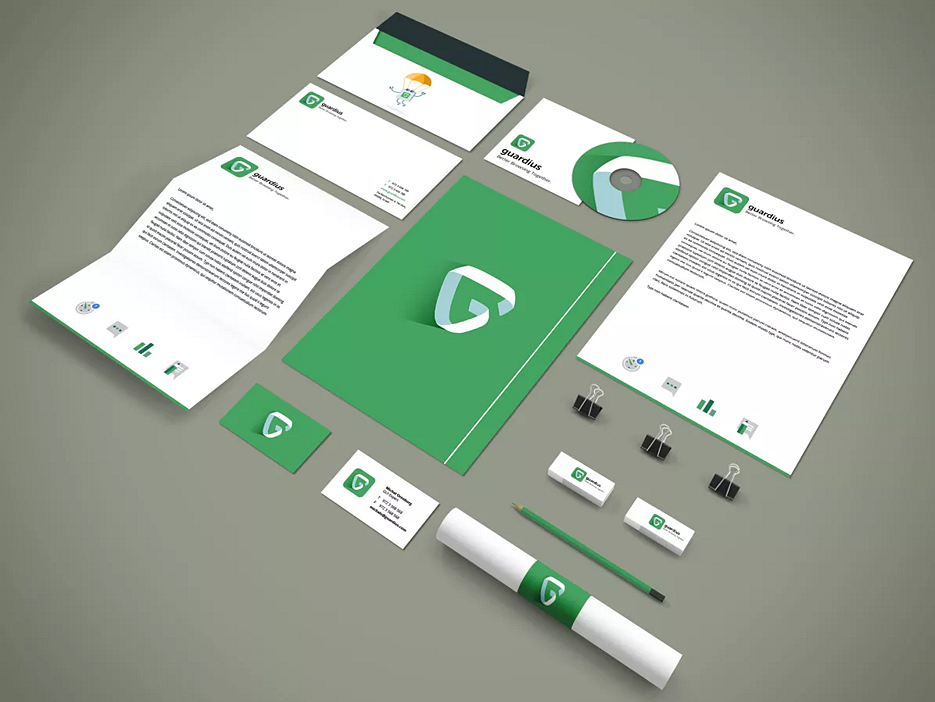 Guardius branding stationary