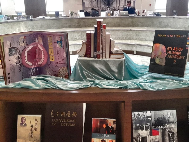 Books related to mental and physical health were on display all around the front circle of our library. We used blue cloth to make it stand out more and blue was the theme the Health Department used, so we kept with their design. 
