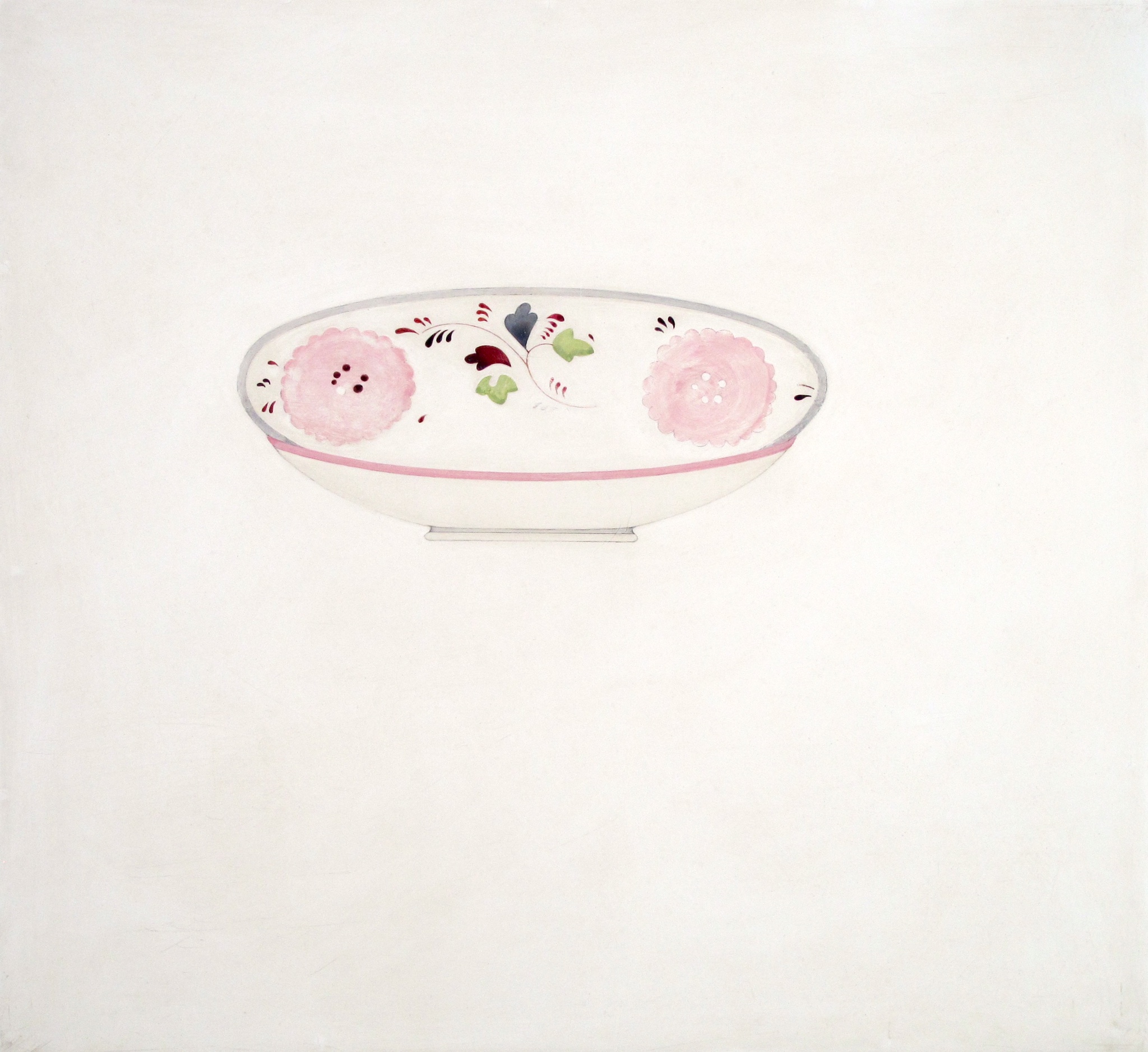 Pearlware Saucer Acrylic and Pencil on Gesso Panel 13.5'' X 12.5''