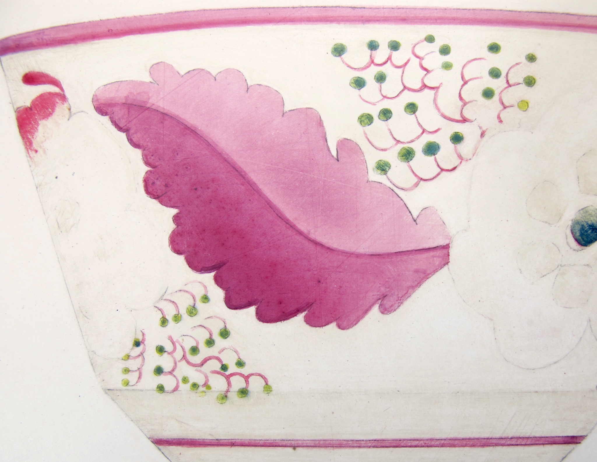 Lustre Teacup (detail) Acrylic and Pencil on Gesso Panel 13.5'' X 12.5''