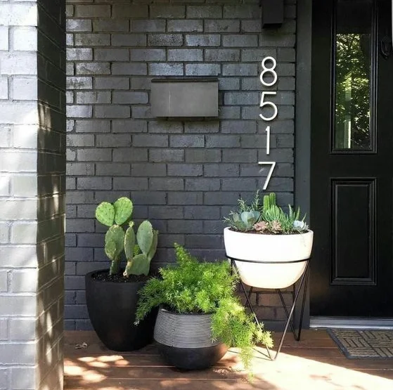 Painting the outside of your tired brick home modernises it but still keeps the wonderful texture of stacked bricks! west elm.