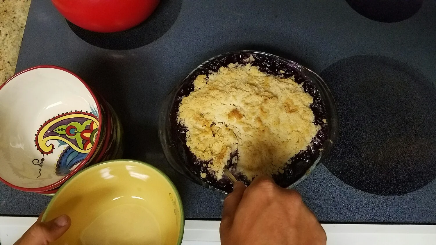 fresh cobbler at Linda's house