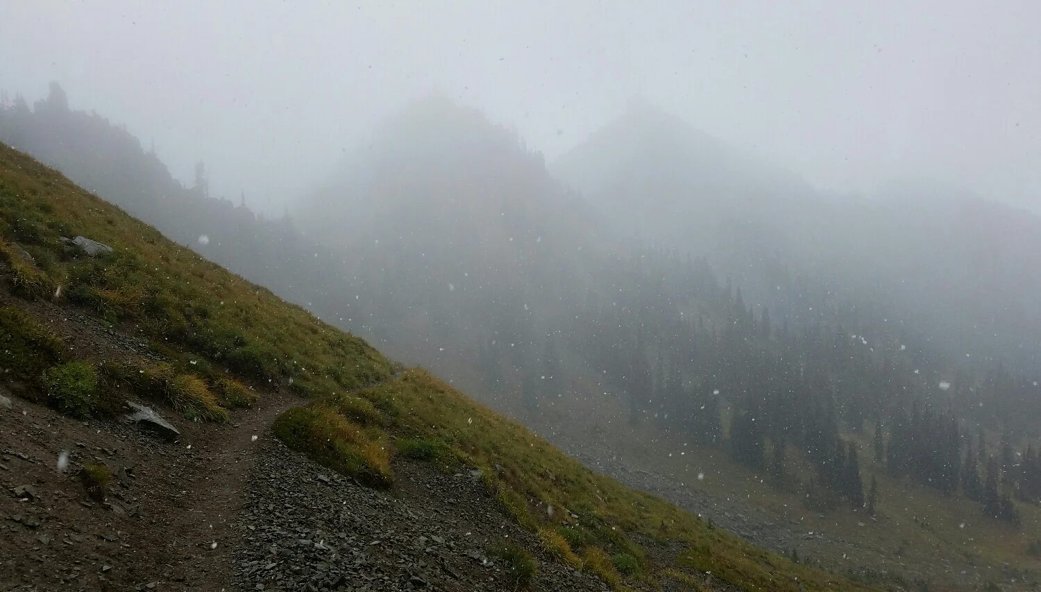 yep, that's snow. And if you listen closely, it's whispering- Walk Faster