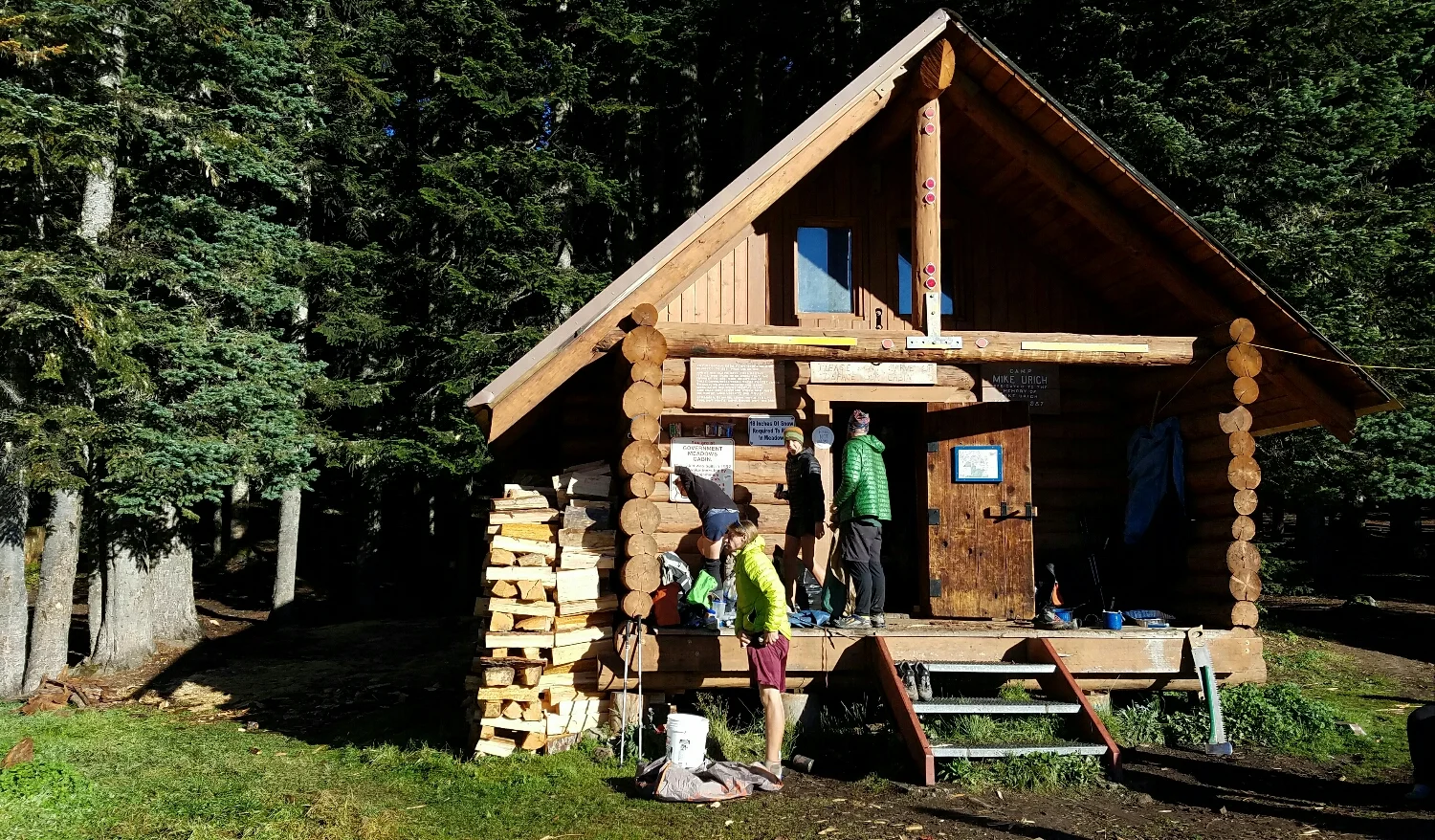 found this cabin in the woods to stay at for the night! And just in time- it rained all day :( The sun was out the next morning though.