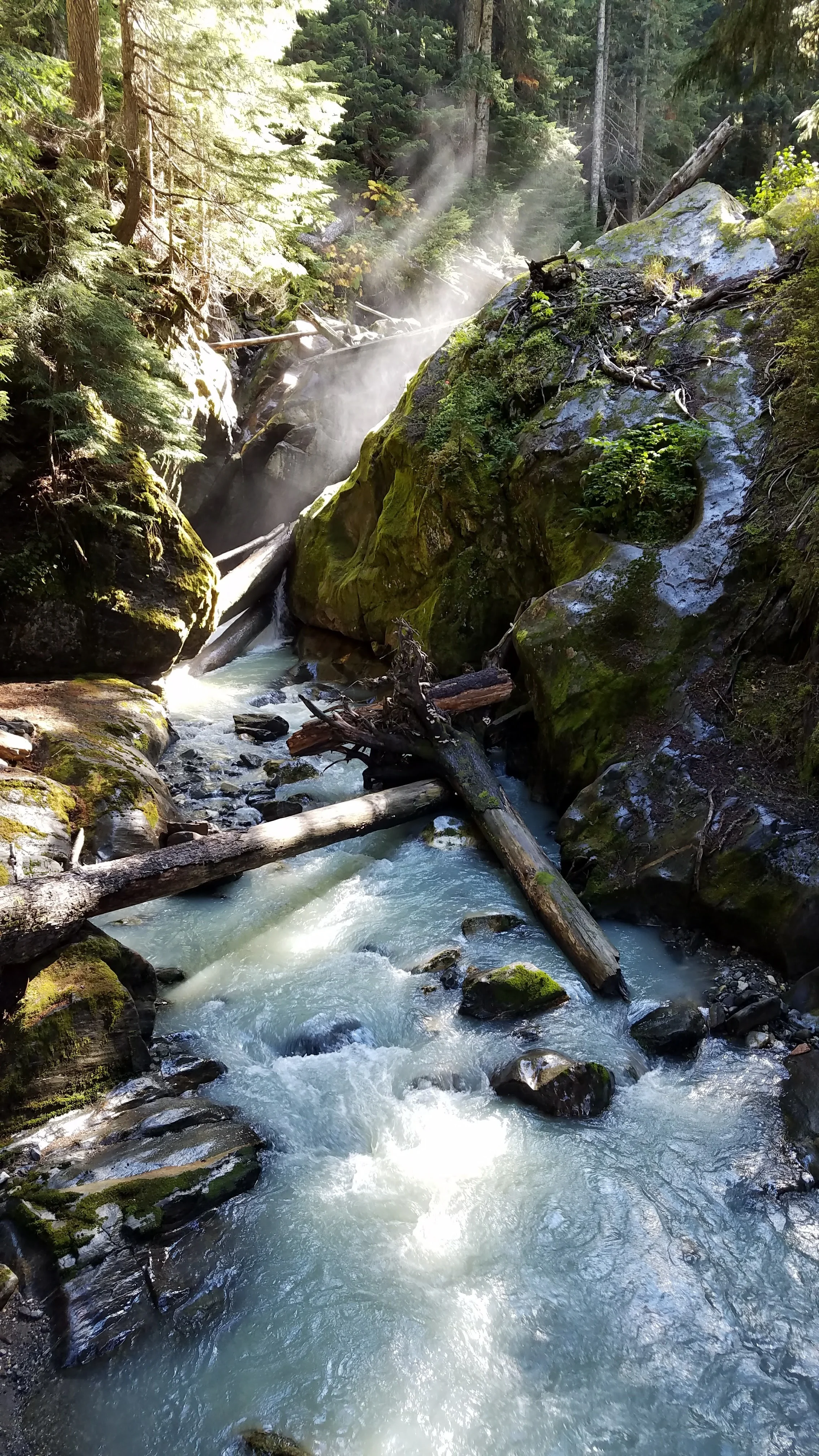 A silty glacial river! Pretty as heck but can clog a water filter in no time flat. 