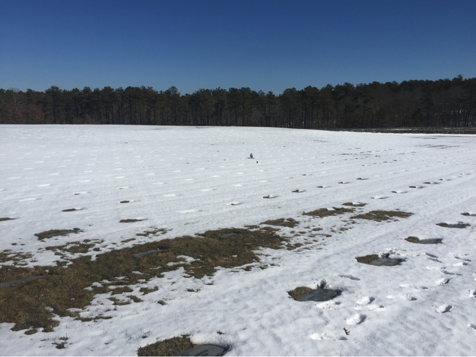 When we visited, many gravesites were covered by snow
