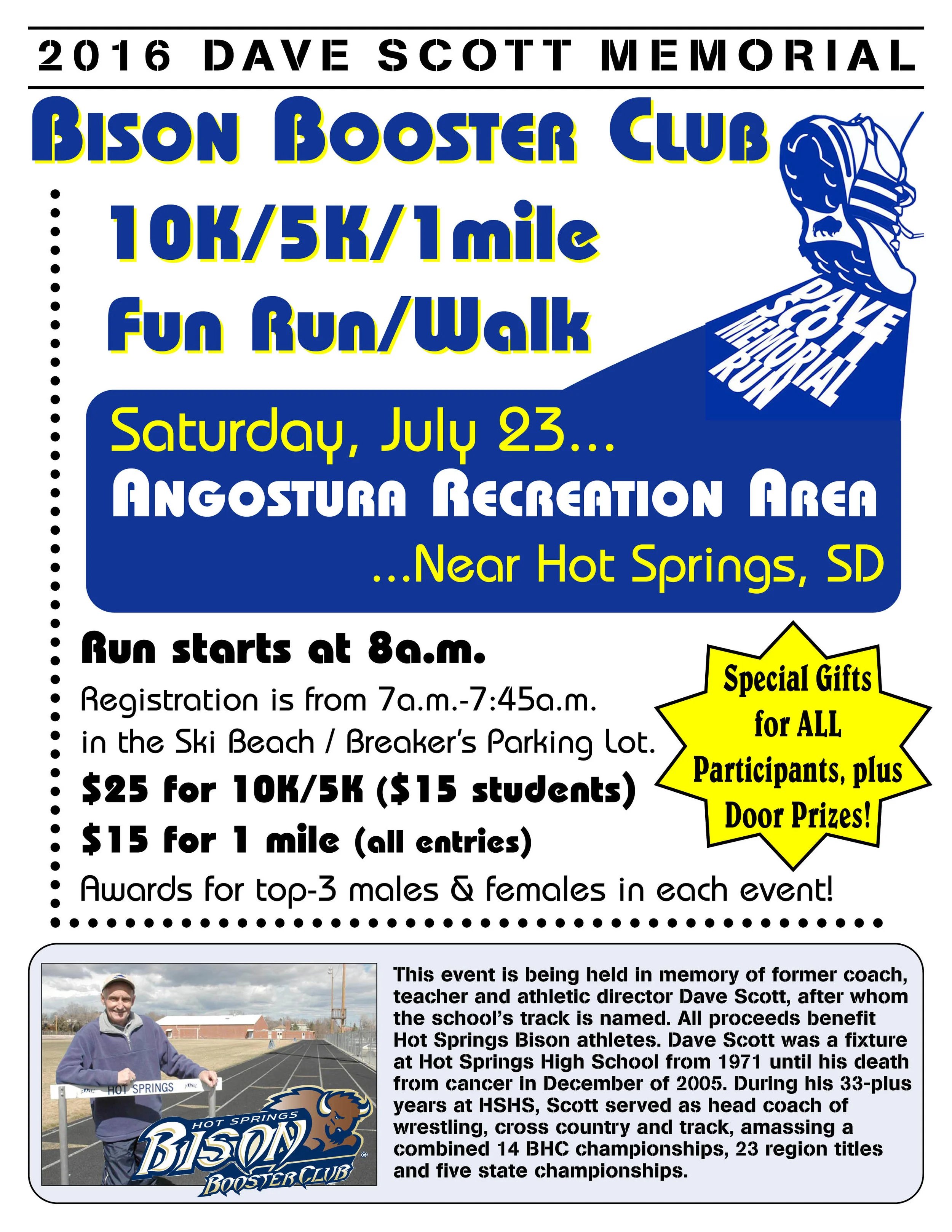 Dave Scott Memorial Fun Run / Walk at Angostura Recreation Area