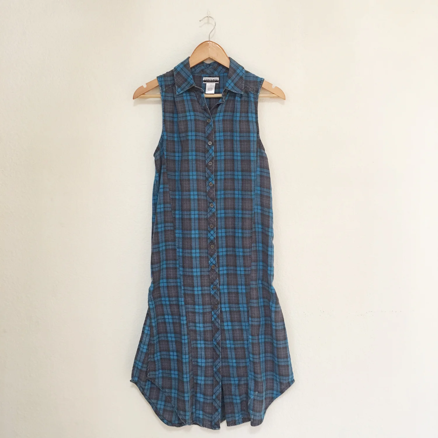 white christmas dresses Vintage Acid Wash Denim Snap Button Contempo Casuals Dress – Ragstock main image 0