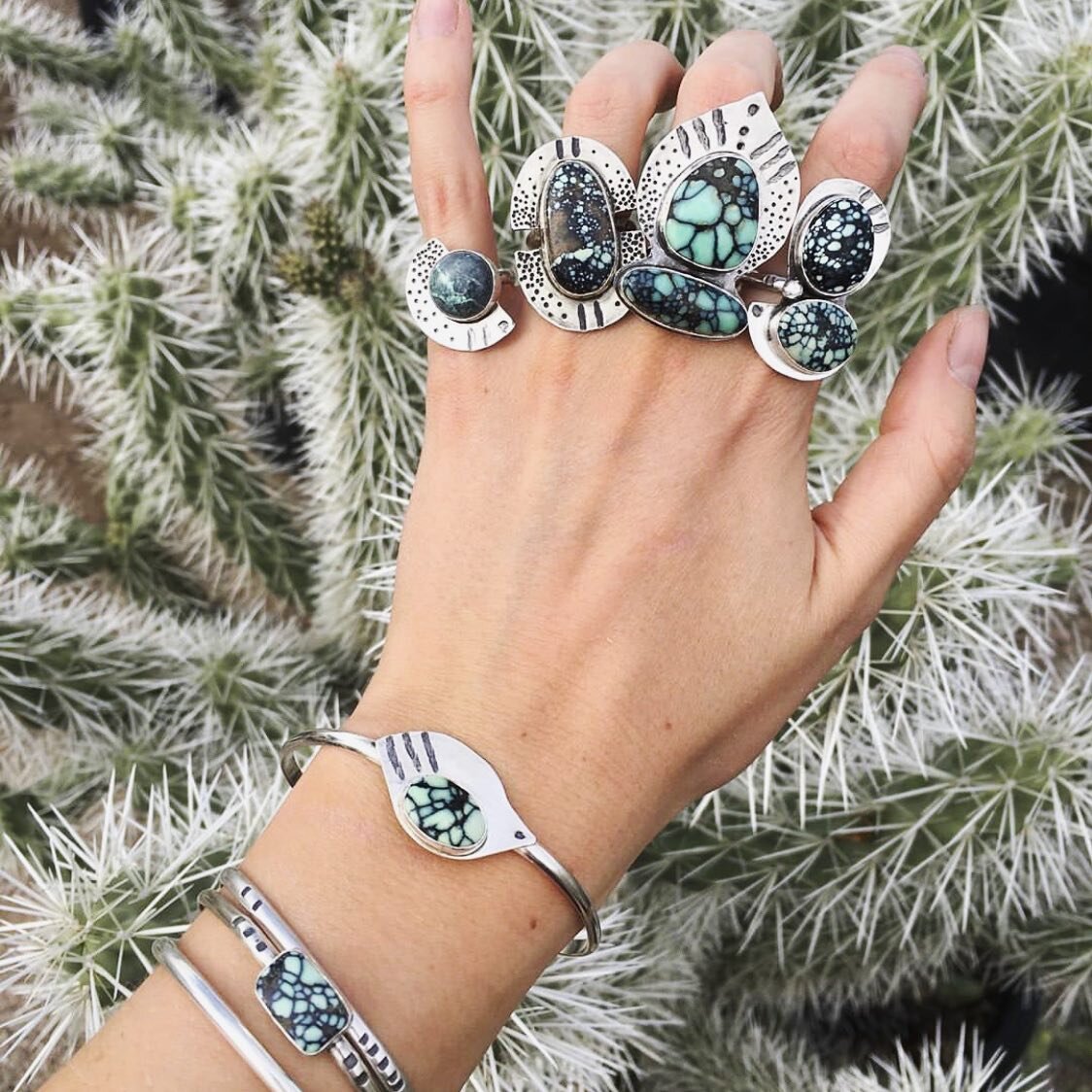 y'all! my gurl @cheyennecannonjewelry just dropped the most gorgeous collection of handmade silver + stone pieces! i have a similar bracelet i was so lucky to have purchased a couple years ago.  i covet it regularly, growing only more fond of it over