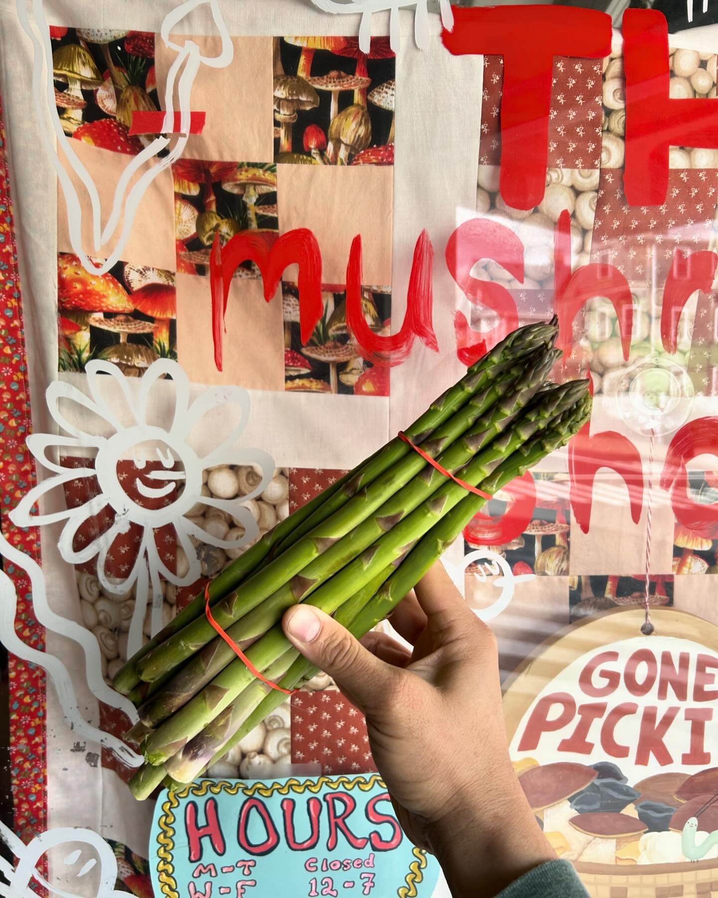 It&rsquo;s the BEST
.
UHG asparagus makes me so happy- and it&rsquo;s here- local hadly grass:)
.
Aside from that we&rsquo;ll have snacks and drinks for your porchfest weekend 
.
Plus performance by @kova.tova at 2 on Saturday
.
Chaga maple syrup fro