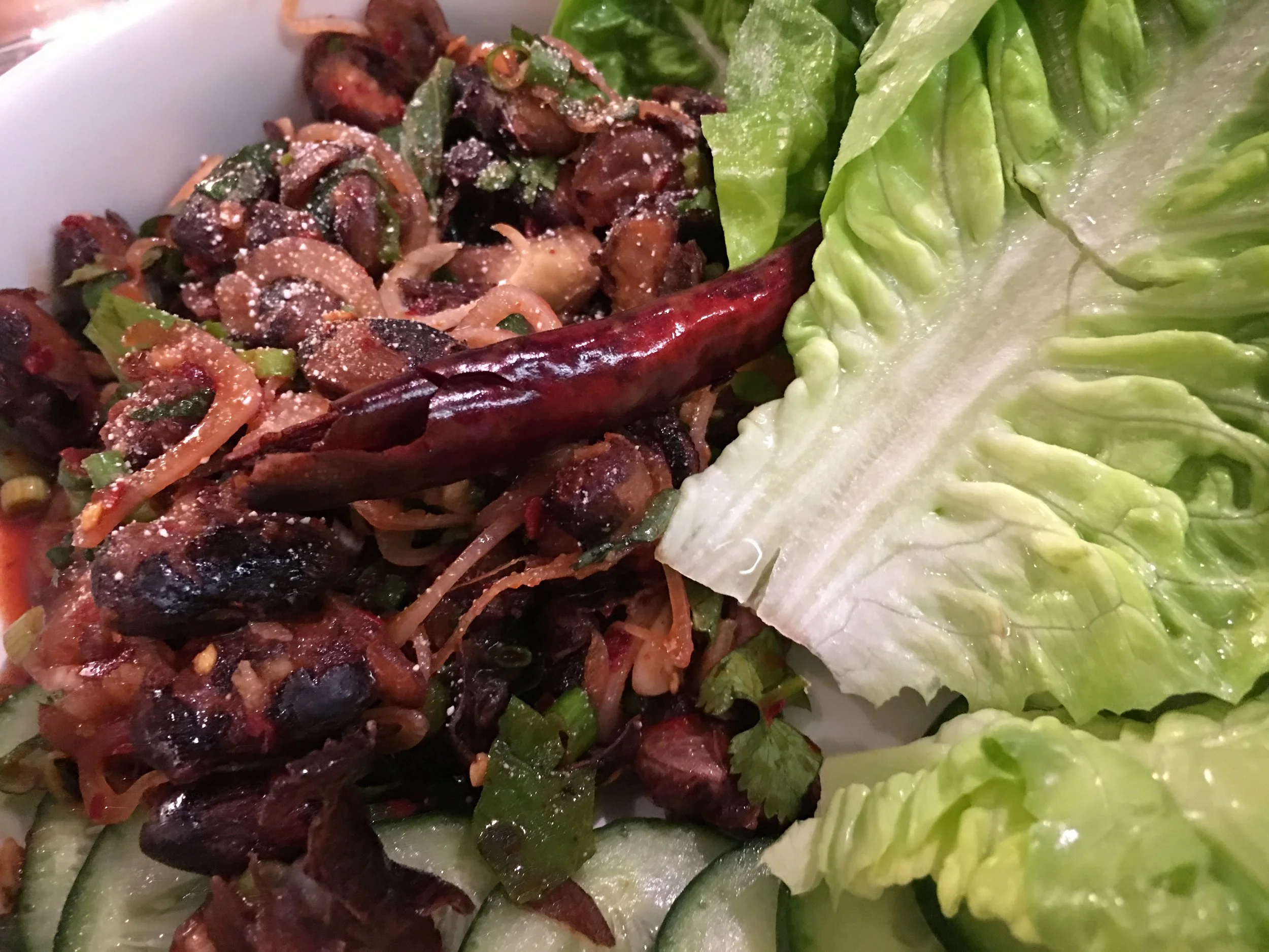 Totally new to me and such varied flavors: Nam Tok Beans