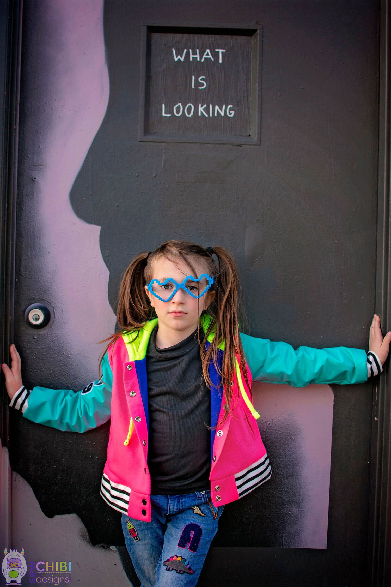  Senpai Bomber Jacket PDF Pattern by Sew Chibi Designs. Boys, Girls, Non-Binary Fashion for kids and teens ages 12M-16Y 