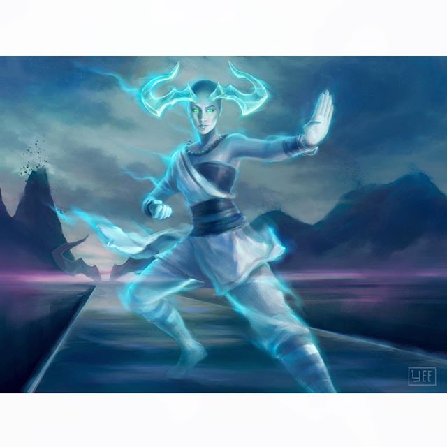 The FULL ART for &ldquo; Ugin&rsquo;s Conjurant &ldquo;
Art Direction: Dawn Murin .
💠💠💠💠 .
.
.
Who&rsquo;s excited for War of the Spark?? . . . .  #magicthegathering #mtg #wizardsofthecoast #mtgarena #mtgwar #mtgspoilers