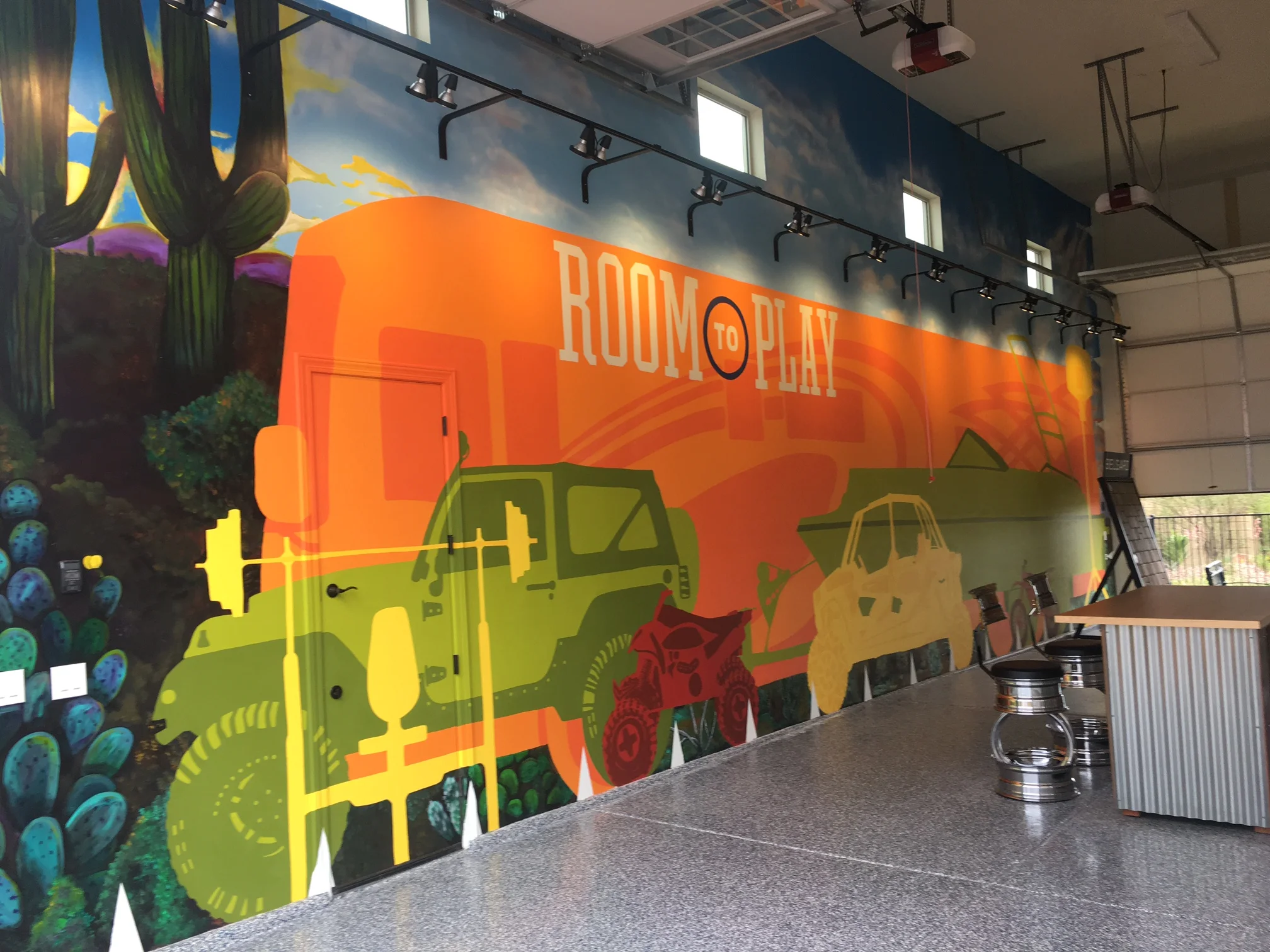 Commercial Mural for Home development RV garage. 18 feet by 48 feet