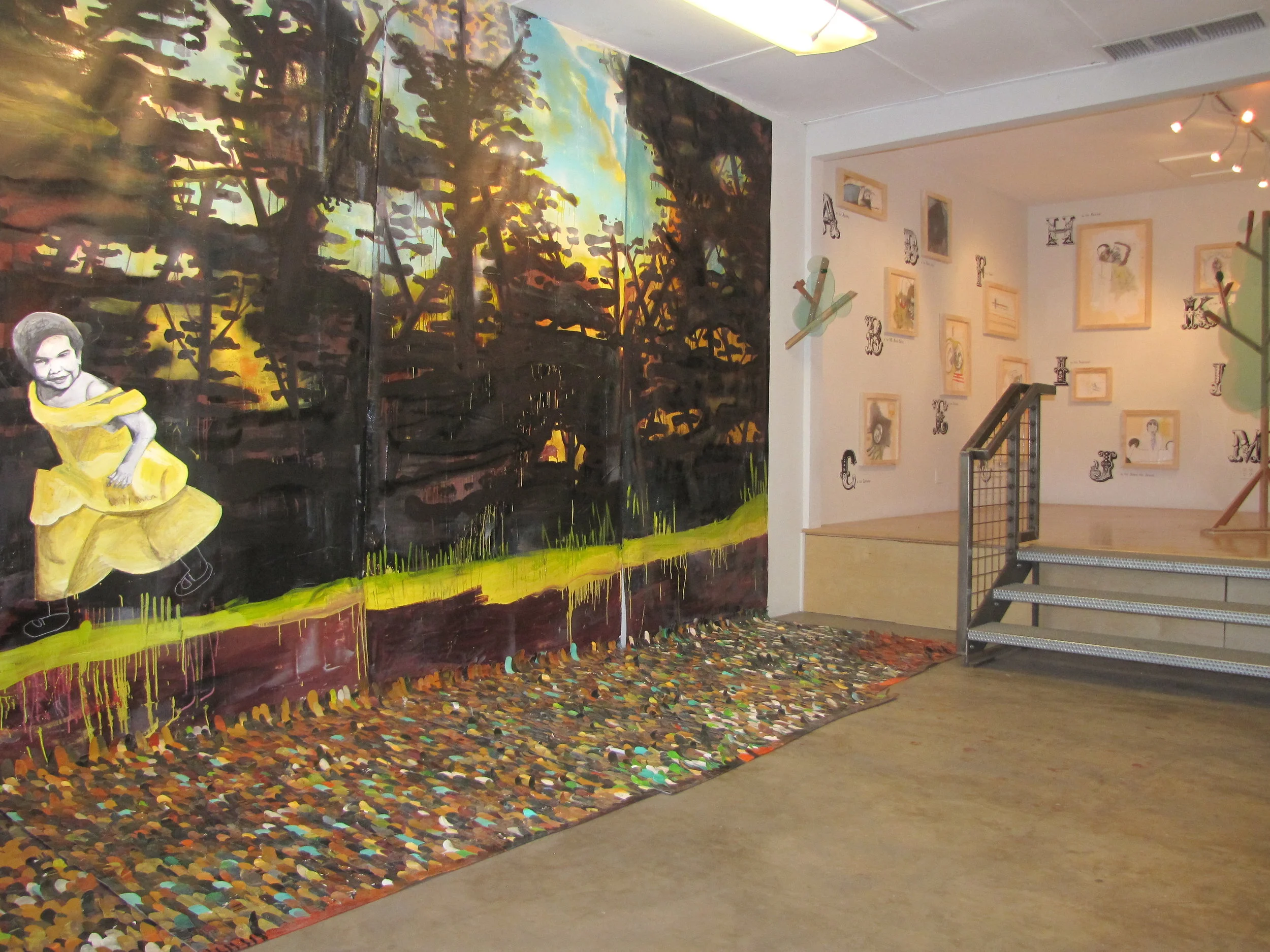  Part of installation- Large painting on vinyl- 12 feet by 16 feet  