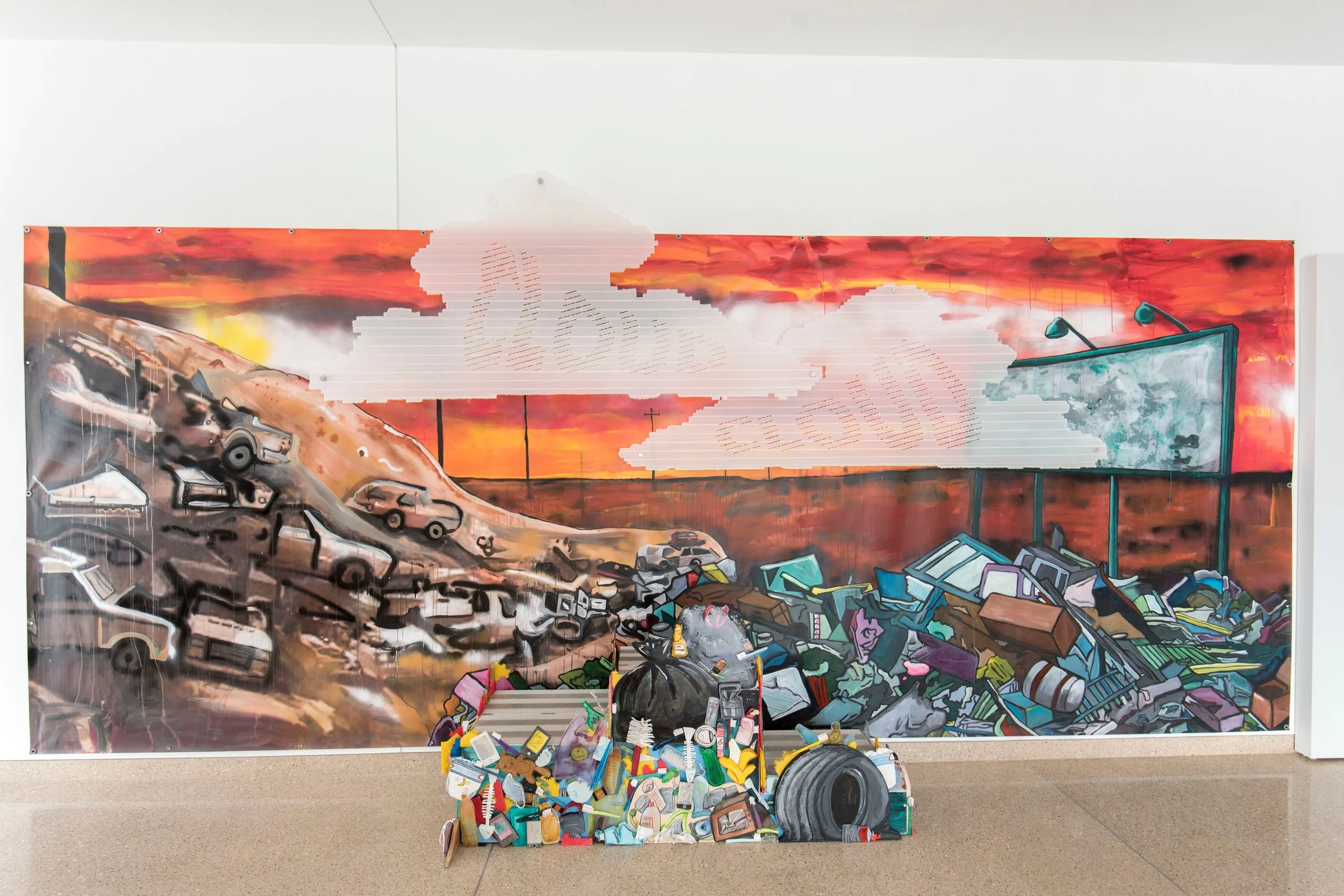  Part of installation- Large painting on vinyl- 20 feet by 8 feet. 