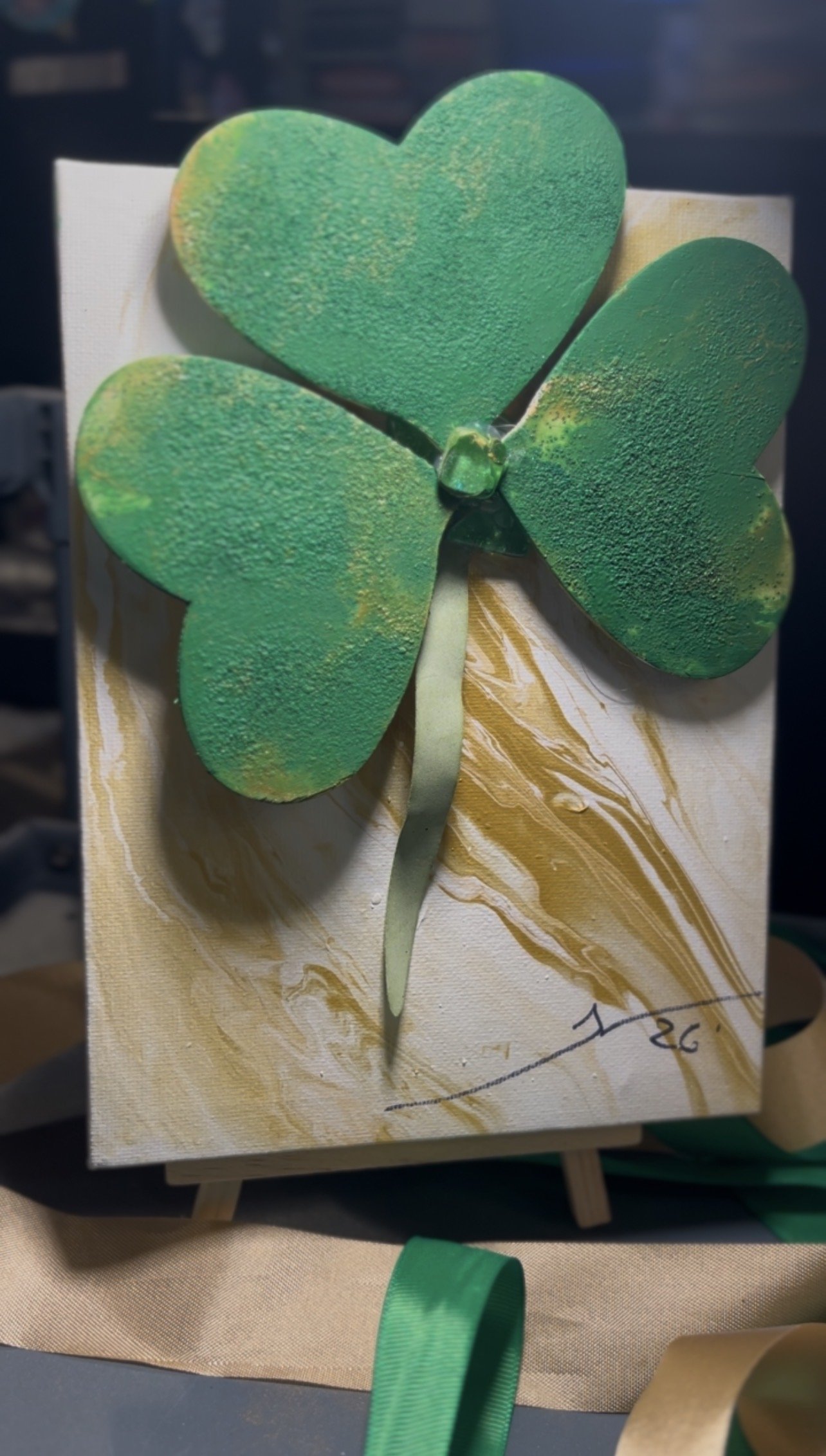 " The Original Shamrock " Mixed Media 5x7 in