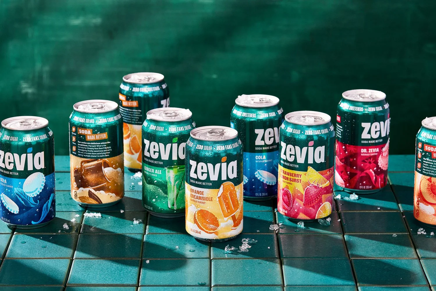 Zevia Soda Line Up / Jennifer Chong LA Drink Photographer 