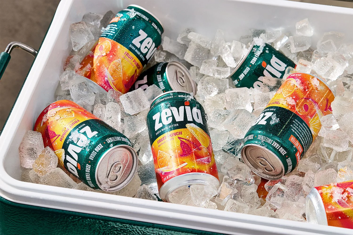 Zevia in a cooler with Ice / Jennifer Chong LA Drink Photographer 
