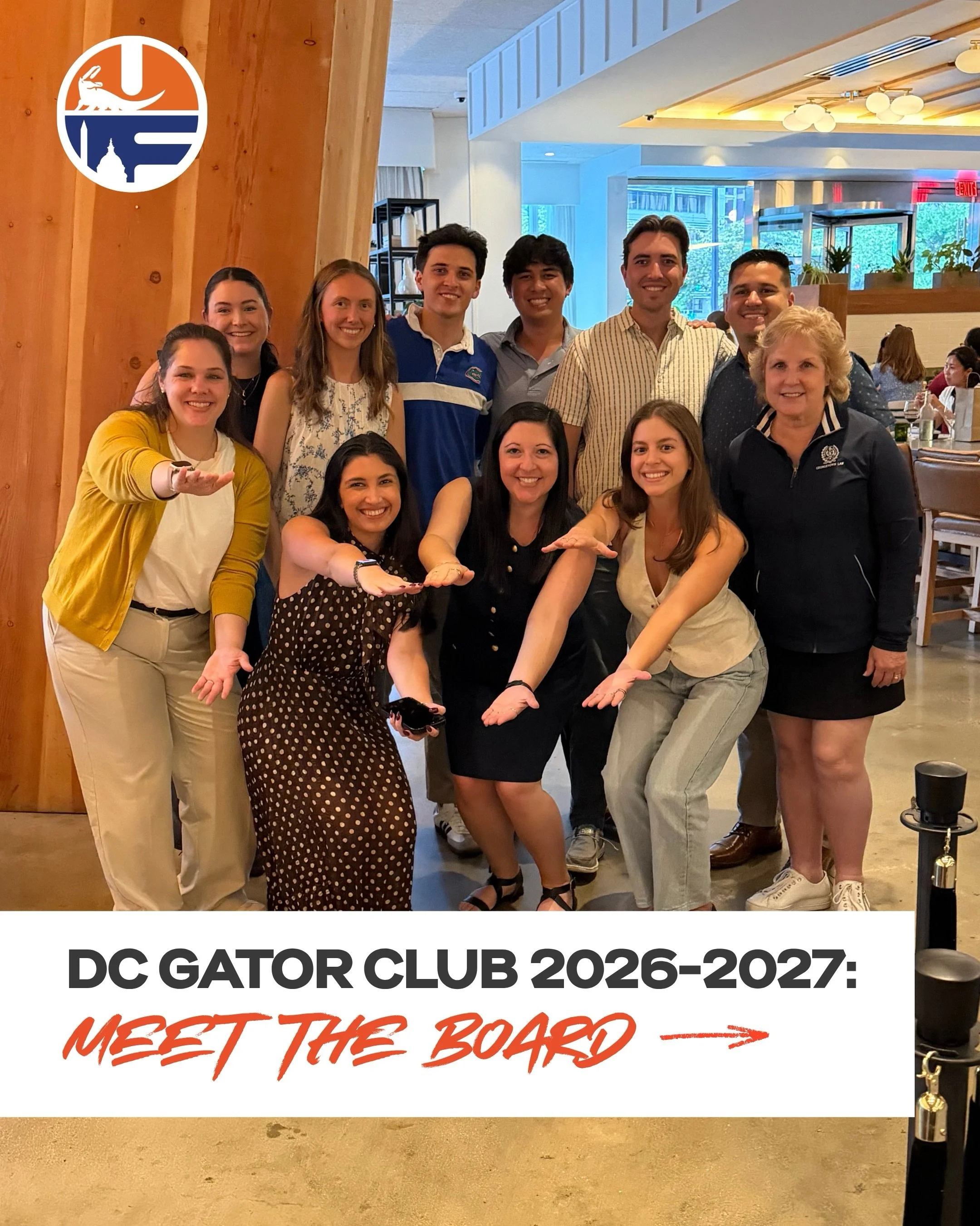 Kicking off another year of Gators in the District! 🐊

Get to know your 2026&ndash;2027 DC Gator Club Board. We can&rsquo;t wait to chomp with you all year long🧡💙 #gogators #alumni