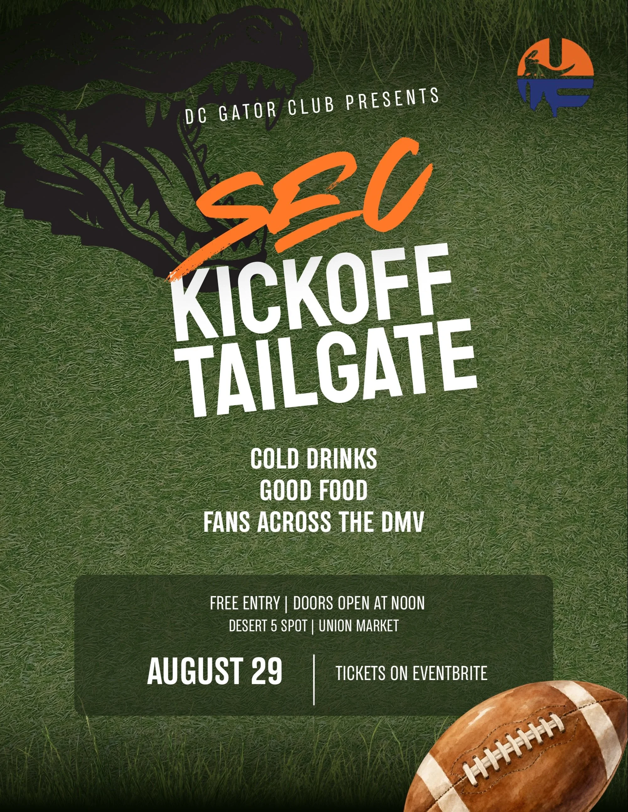 Join us on Saturday, August 29 at 12 PM @desertfivespotdc as we bring together SEC fans from across the DMV to celebrate the return of college football the best way we know how: cold drinks, good food, and even better company.

Whether you&rsquo;re r