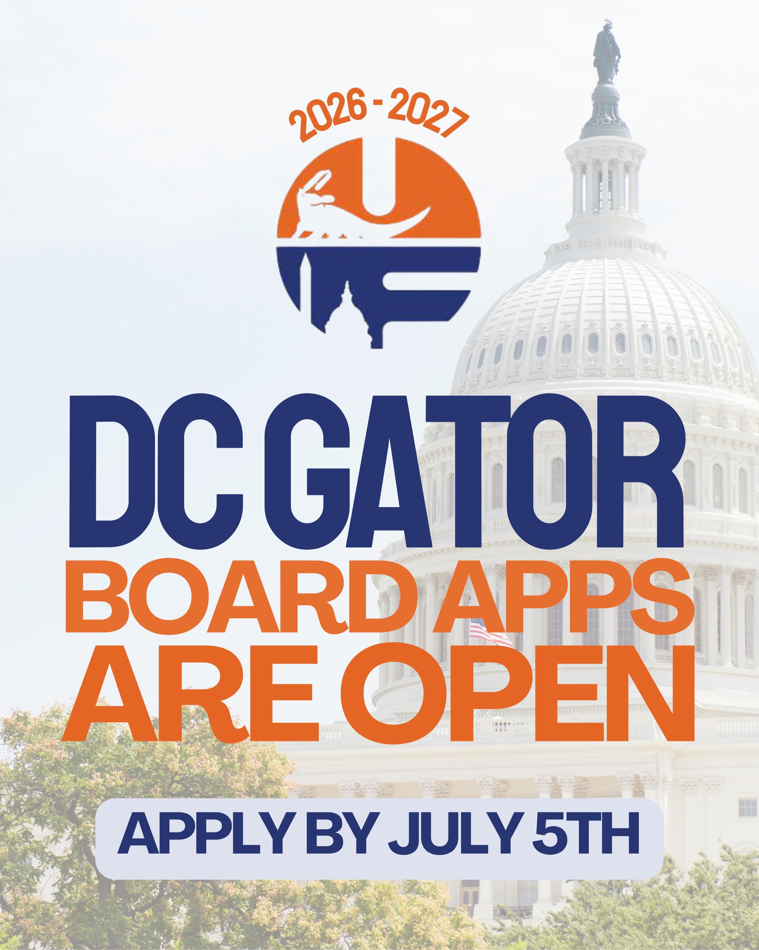 Calling all Gators in the DMV! 🐊 Want to help plan events, grow our community, and represent the orange &amp; blue? Apply now to join the DC Gator Club Board! Link on story.  DM if you have any questions!