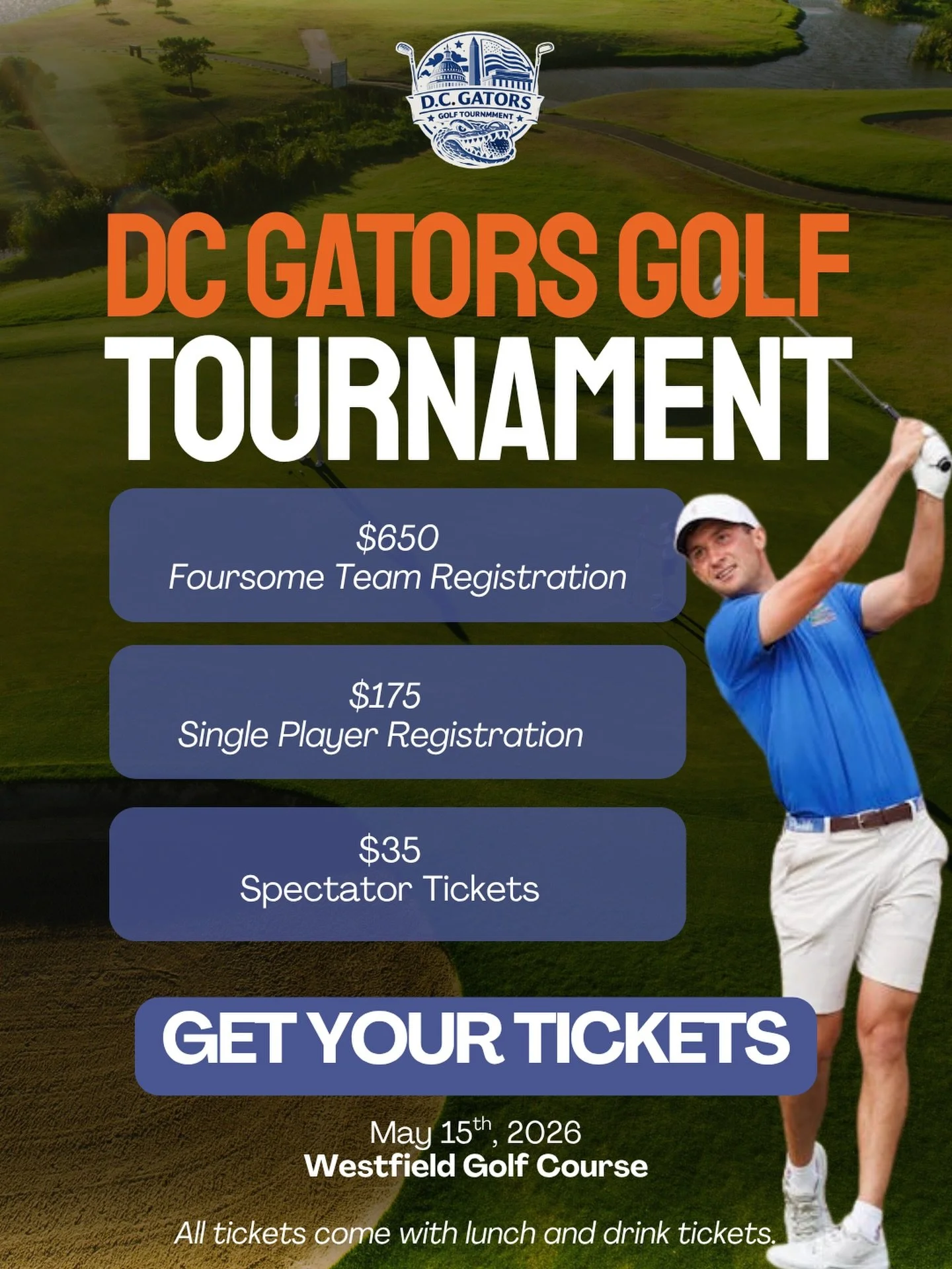 Have you gotten your tickets yet!? 🎫 Grab em at the link in our bio and email president@dcgators.com if you are interested in sponsoring! 

The Washington DC Gator Club is proud to launch its inaugural charity golf tournament, bringing together alum