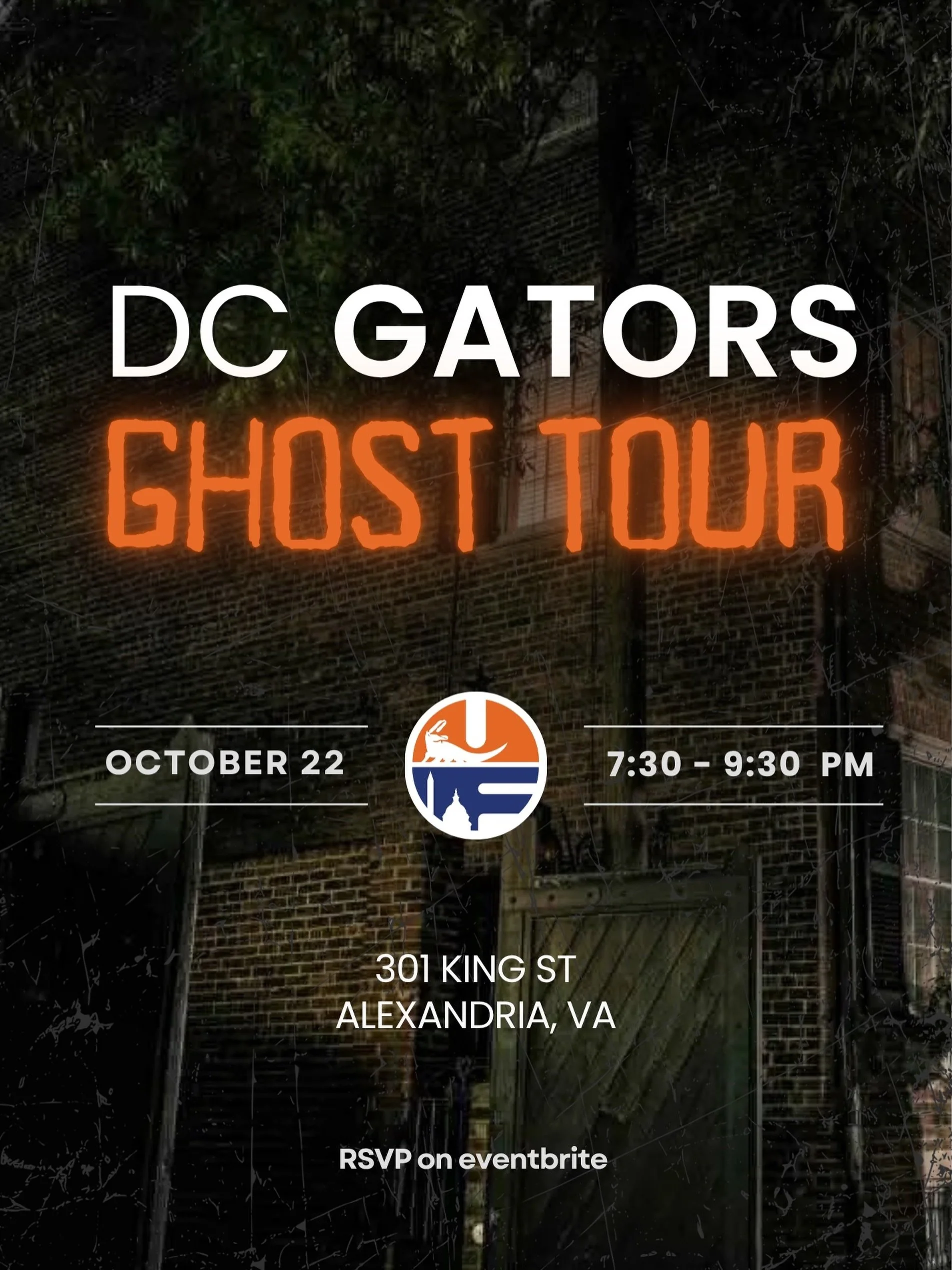 Let&rsquo;s get SPOOKY in Old Town 👻 

Step back in time and join the DC Gator Club for some haunted history with Alexandria Colonial Tours. 

Wander the cobblestone streets by lantern light as you hear chilling tales of restless spirits, eerie lege