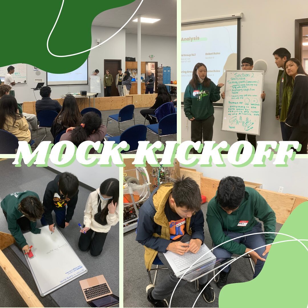 Happy mock kickoff! We had a blast strategizing and teaching new members how TRC kickoff works. Can&rsquo;t wait for January 6th! 💚💚

#robotics #robot #firstinspires #firstwa #frc #kickoff