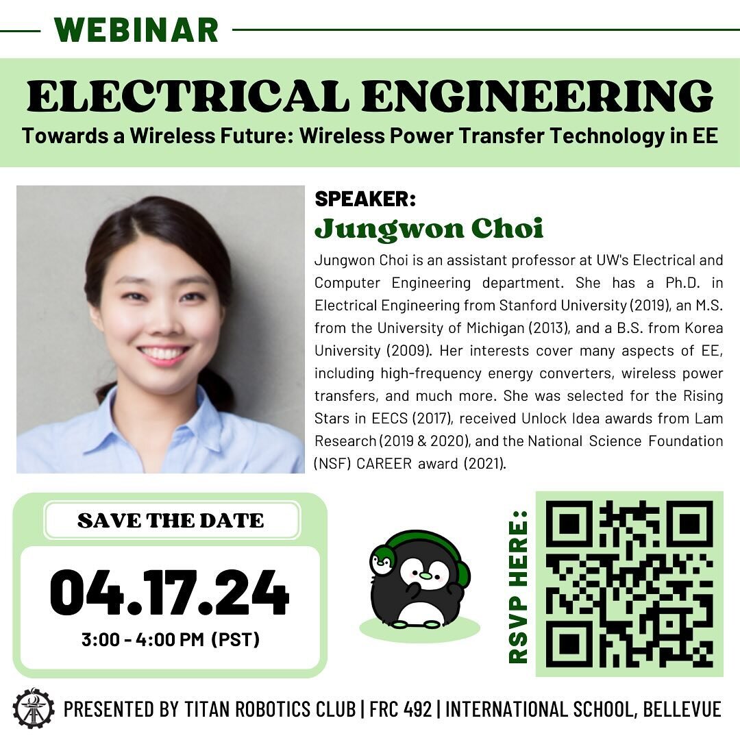 Are you interested in engineering? Are you curious about what that career path entails? Tune in to our free, open to public webinar in a couple weeks, where Assistant Professor Jungwon Choi from UW&rsquo;s Electrical and Computer Engineering departme