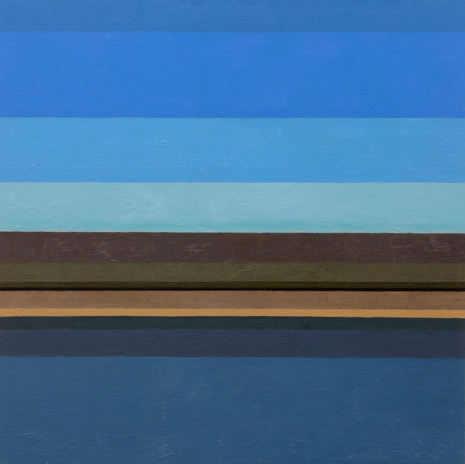 Lake Cisco, TX. December 12:30pm oil on linen 18 x 18 inches 2018