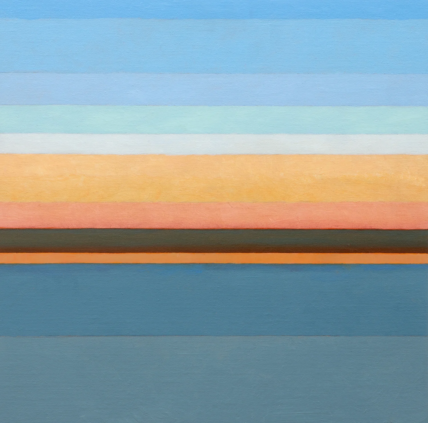 Lake Cisco, TX. December 5:15pm oil on linen 18 x 18 inches 2018