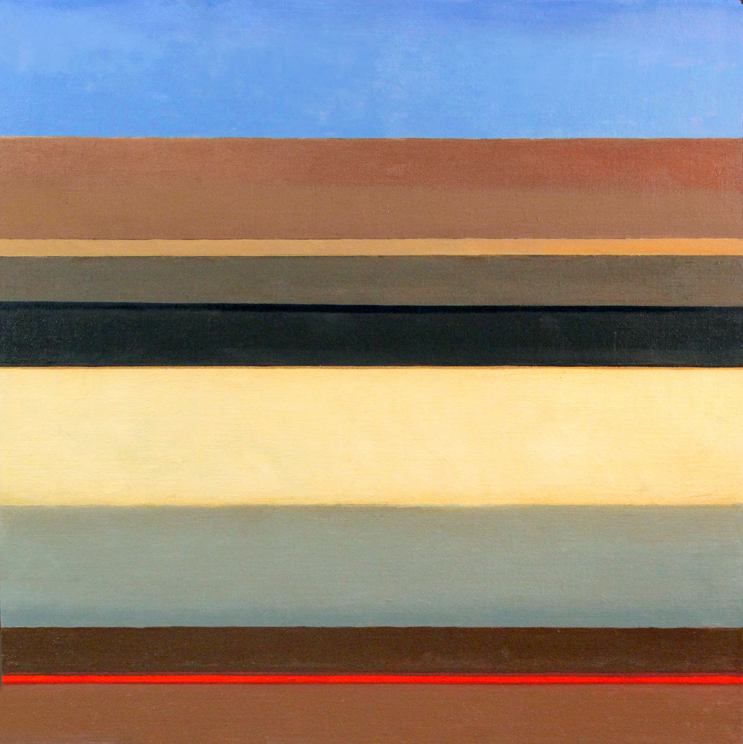 Lake Cisco, TX. December 4:48pm oil on linen 18 x 18 inches 2018
