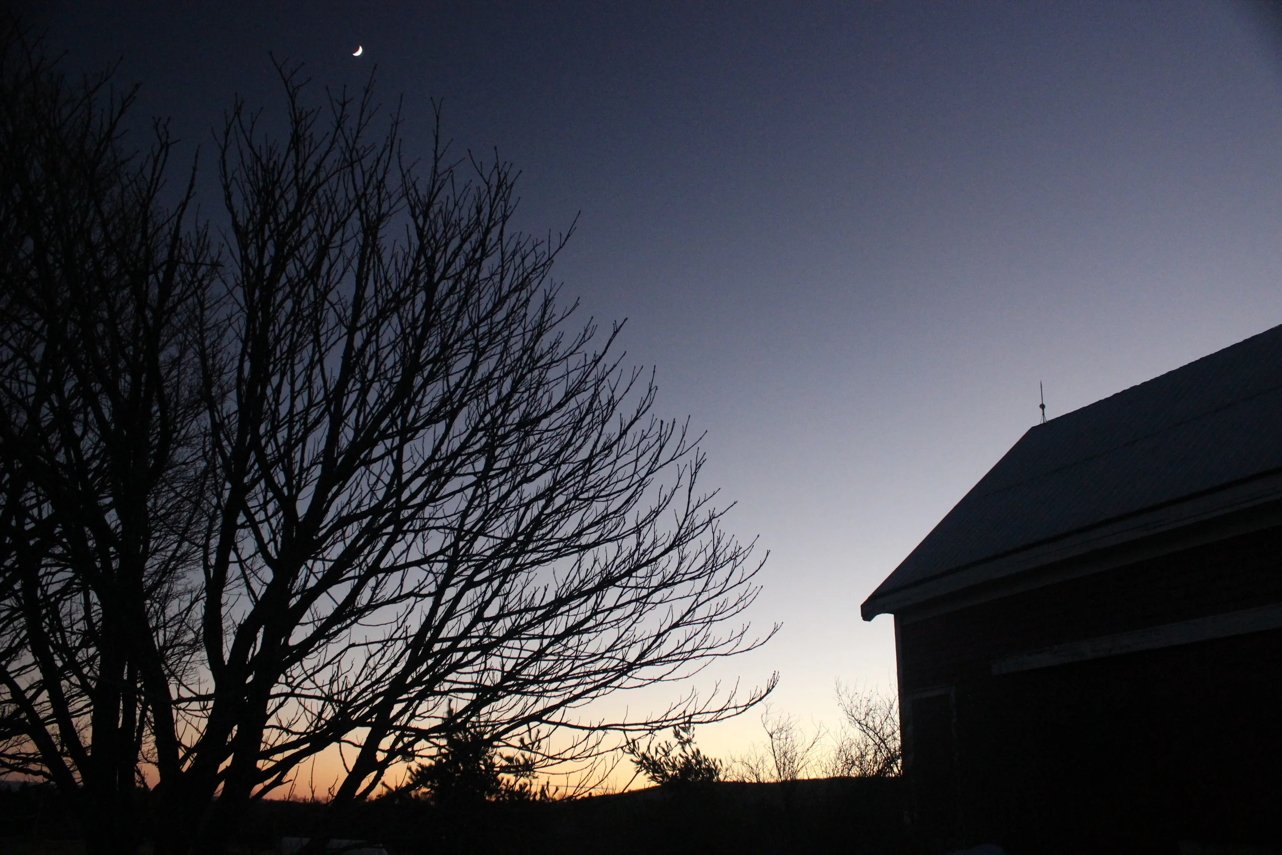 Dusk, Annapolis Valley, Nova Scotia (26 Dec 2014)