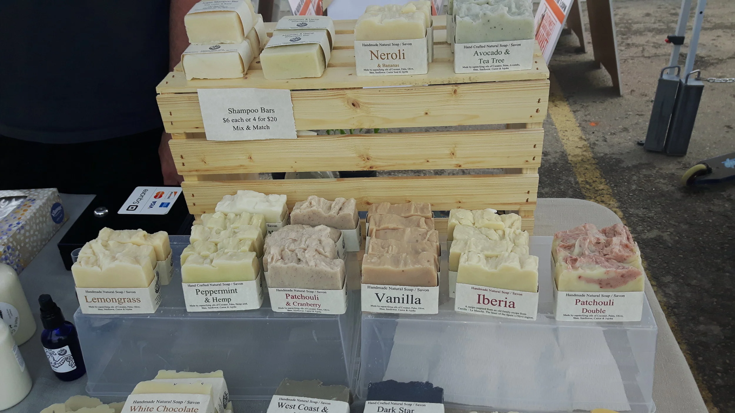 The beautiful wares of Ada's Soaps!