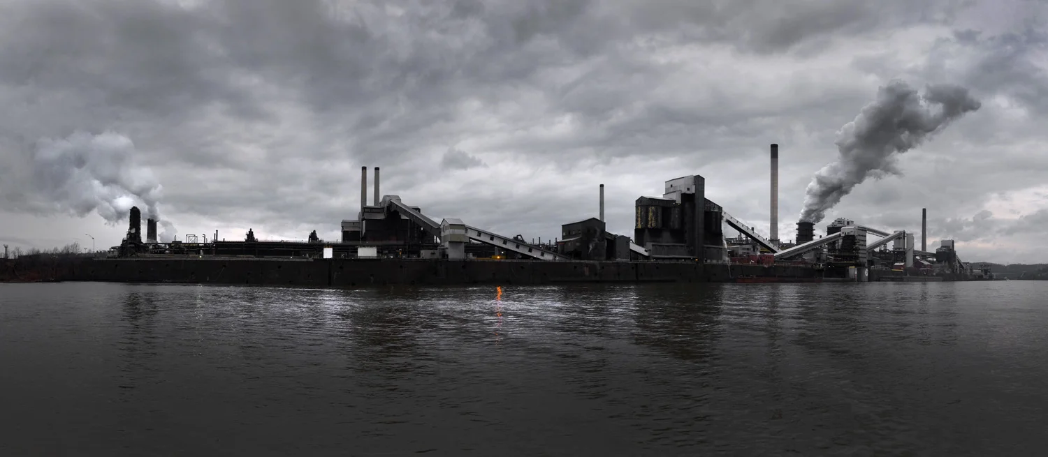 United States Steel Corporation, Clairton Coke Works is the largest coke manufacturing facility in the U.S. Part of the Mon Valley Works, it lies on the Monongahela River about 15 miles southeast of Pittsburgh. According to a September 2014 article in the Pittsburgh Post-Gazette, “U.S. Steel Corp.’s $1.2 billion upgrade of its Clairton Coke Works was supposed to significantly reduce air pollution, but some of the new equipment isn’t working as expected and has been in continuous violation of air emissions limits since its startup in November 2012.” © Brian Cohen, 2015.
Normal
0
false
false
false
EN-US
X-NONE
X-NONE
/* Style Definitions */
table.MsoNormalTable
{mso-style-name:"Table Normal";
mso-tstyle-rowband-size:0;
mso-tstyle-colband-size:0;
mso-style-noshow:yes;
mso-style-priority:99;
mso-style-parent:"";
mso-padding-alt:0in 5.4pt 0in 5.4pt;
mso-para-margin-top:0in;
mso-para-margin-right:0in;
mso-para-margin-bottom:10.0pt;
mso-para-margin-left:0in;
line-height:115%;
mso-pagination:widow-orphan;
font-size:11.0pt;
font-family:"Calibri","sans-serif";
mso-ascii-font-family:Calibri;
mso-ascii-theme-font:minor-latin;
mso-hansi-font-family:Calibri;
mso-hansi-theme-font:minor-latin;}