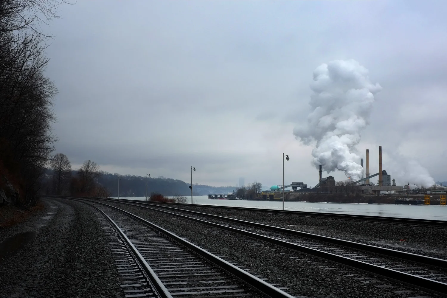 At the time this project was in production, the Shenango Inc. coke works on Neville Island was under a court order to reduce emissions. During a period of 432 days between July 2012 and September 2013, the coke works on Neville Island was in violation for 330 days. In December, 2015, it was announced that the plant would shut down. © Brian Cohen, 2015.