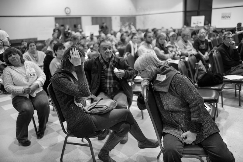  Christine Pollachi breaks down during a meeting with the EPA. She was explaining her health problems caused by bad air from Shenango Inc. coke works. Emissions from coke plants include benzene and other carcinogens, hydrogen sulfide, and significant