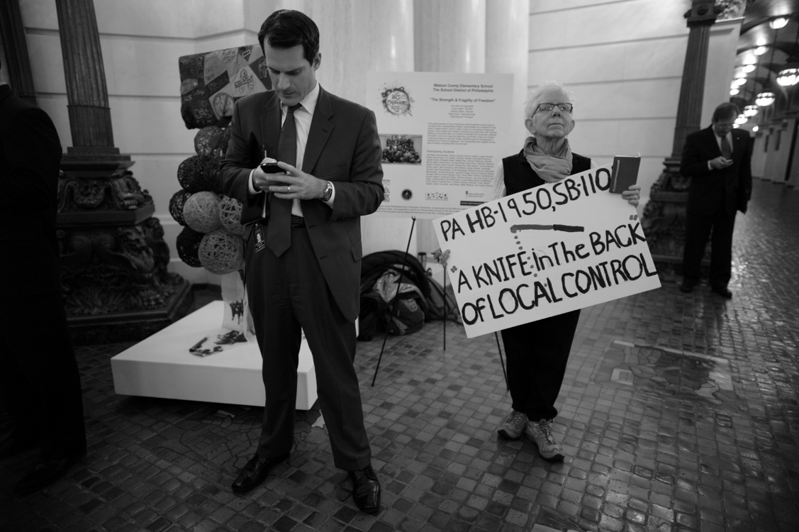  Lobbyist and activist- on the sidelines at a protest in Harrisburg, PA.&nbsp; ©  &nbsp;Lynn Johnson/MSDP 2012  