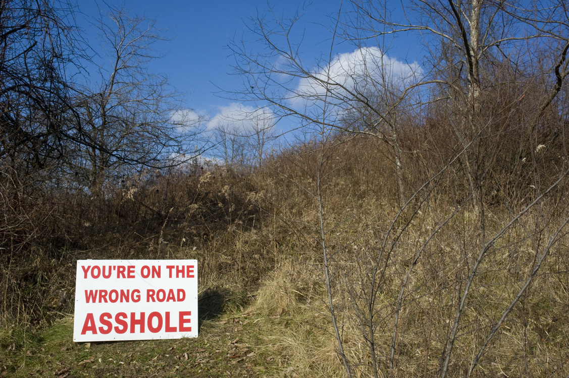  A landowner in Greene County warns industry trucks to stay off his property.&nbsp; ©  &nbsp;Martha Rial/MSDP 2012  