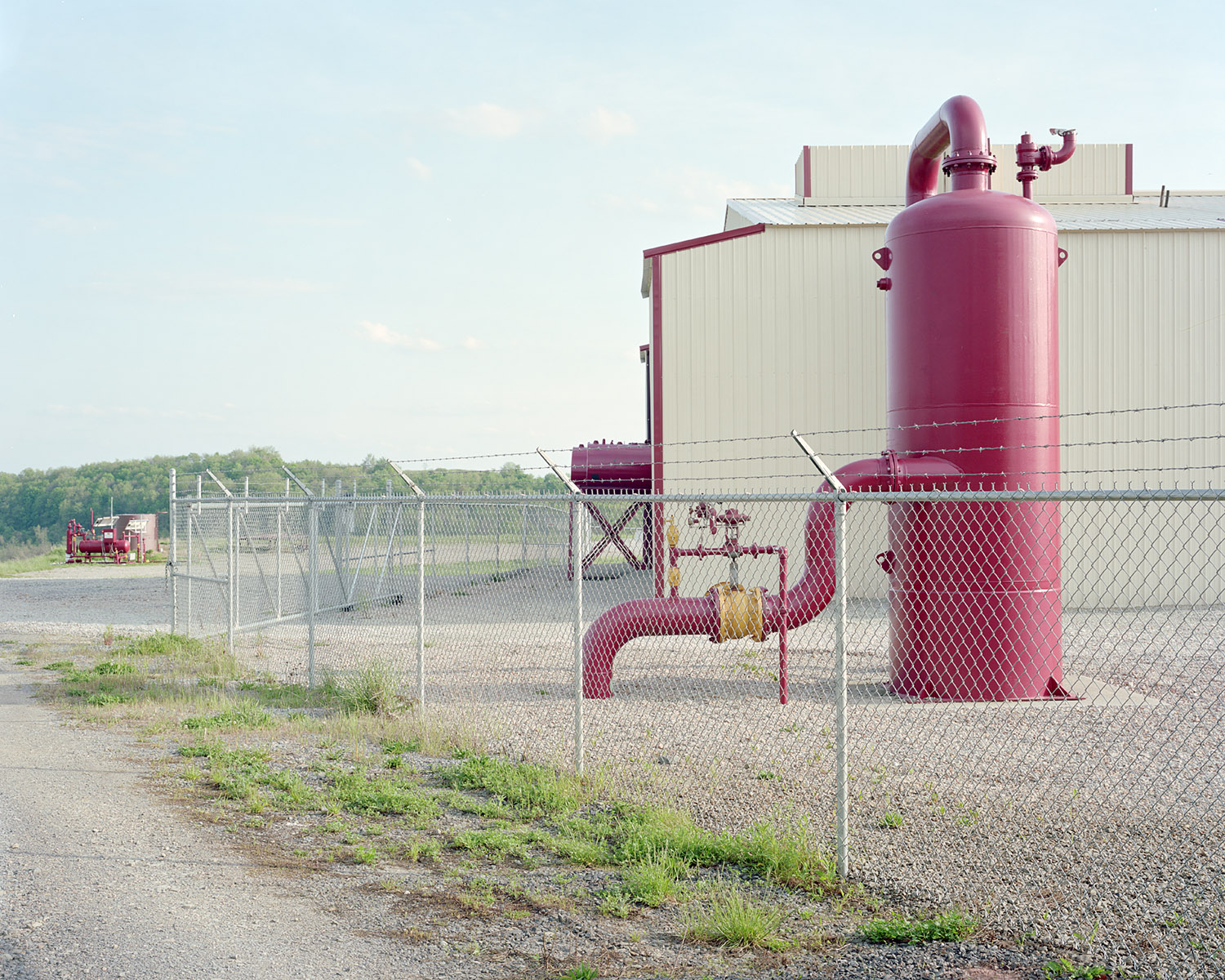  View of a gas-compressor station near the home of Pam Judy in Cumberland Township, PA on 05/01/ 2012. Judy says that emissions from the compressor station are making her family sick.&nbsp; © Noah Addis/MSDP 2012 