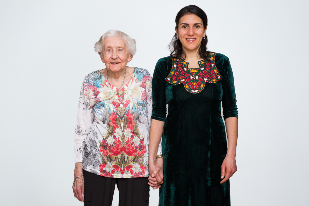  Gertrud Wunder was born in East Prussia, Germany. She arrived in the U.S. in 1952.     Meryembibi Mammedova was born in Turkmenistan. She arrived in the U.S. in 2005.     Both come from countries that are part of the former U.S.S.R.     Gertrud move