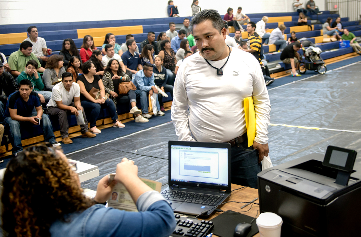  Jose gets his Mexican passport renewed during the one-day service offered by the Mexican Consulate at Central Catholic High School in the Oakland neighborhood of Pittsburgh. The “mobile consulate” as it is called, provide consular ID, passport renew