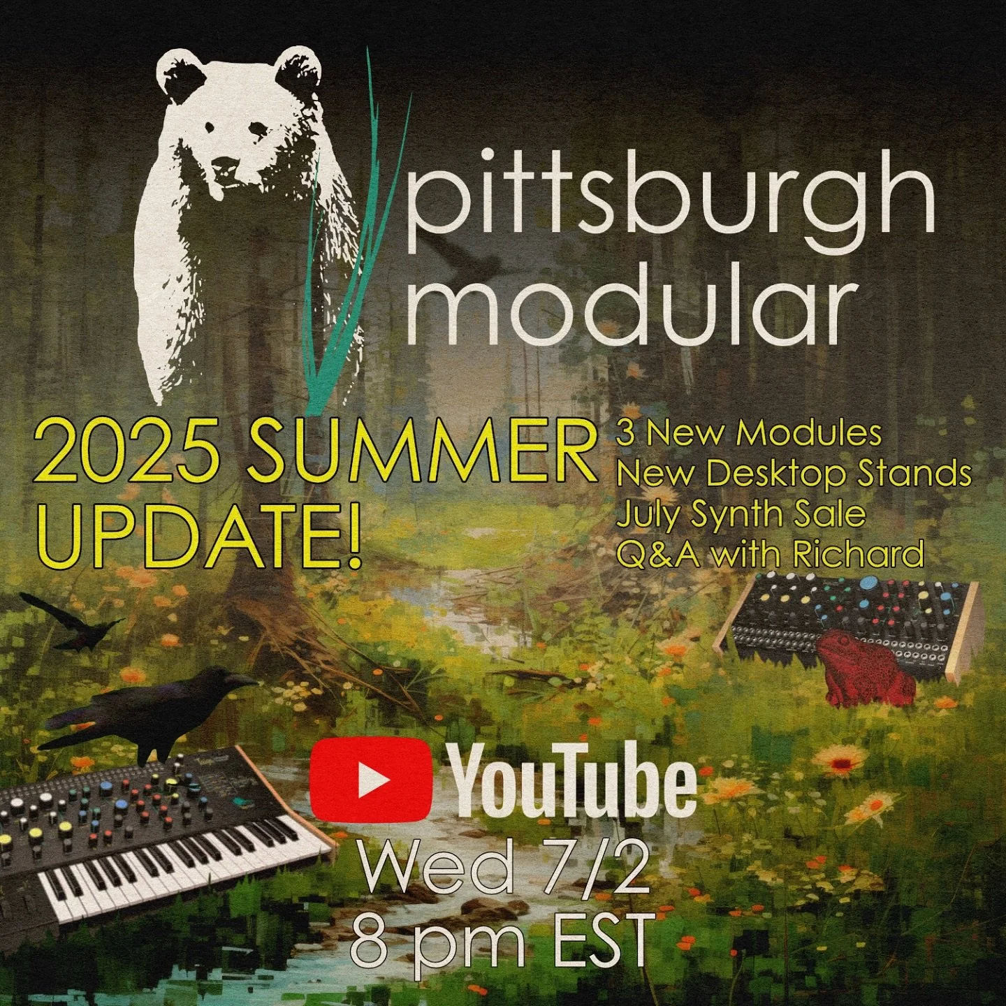 Join Richard this Wednesday, July 2, at 8 PM EST for a Summer Update livestream and Q&amp;A. New module announcements! New desktop stands! July sale! Link in bio and stories.